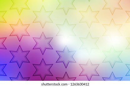 Light Multicolor vector texture with beautiful stars. Glitter abstract illustration with colored stars. Pattern for websites, landing pages.