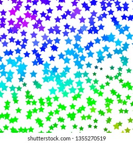 Light Multicolor vector texture with beautiful stars. Shining colorful illustration with small and big stars. Best design for your ad, poster, banner.