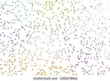 Light Multicolor vector texture with beautiful stars. Stars on blurred abstract background with gradient. Best design for your ad, poster, banner.