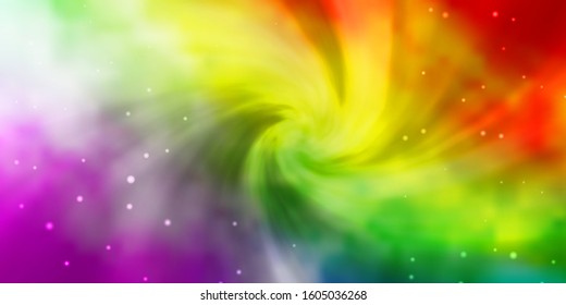 Light Multicolor vector texture with beautiful stars. Shining colorful illustration with small and big stars. Pattern for new year ad, booklets.