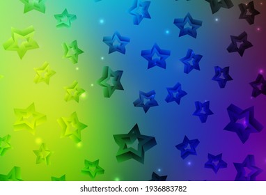 Light Multicolor vector texture with beautiful stars. Glitter abstract illustration with colored stars. Smart design for your business advert.