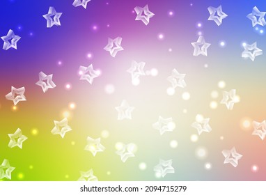 Light Multicolor vector texture with beautiful stars. Modern geometrical abstract illustration with stars. Pattern for futuristic ad, booklets.