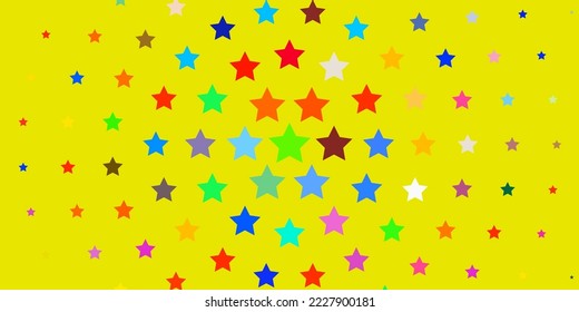 Light Multicolor vector texture with beautiful stars. Decorative illustration with stars on abstract template. Pattern for new year ad, booklets.