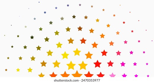 Light Multicolor vector texture with beautiful stars. Shining colorful illustration with small and big stars. Pattern for new year ad, booklets.