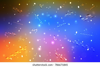 Light Multicolor vector texture with birthday confetti. Modern geometrical abstract illustration with carnival ribbons. The template can be used as a background for postcards.