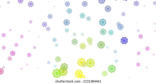 Light multicolor vector texture with bright snowflakes. Smart geometrical abstract illustration with ice, snow. New year ad, booklets pattern.