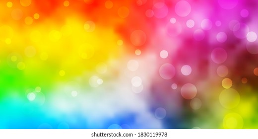 Light Multicolor vector texture with circles. Abstract illustration with colorful spots in nature style. Design for your commercials.