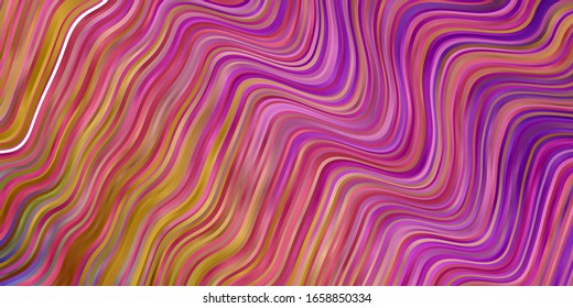 Light Multicolor vector texture with circular arc. Abstract gradient illustration with wry lines. Design for your business promotion.