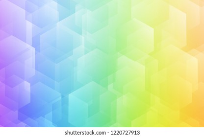 Light Multicolor vector texture with colorful hexagons. Illustration with set of colorful hexagons. Pattern can for your ad, booklets.