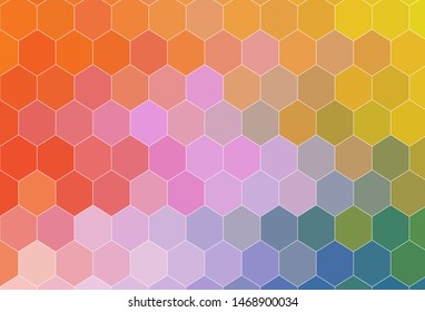 Light Multicolor vector texture with colorful hexagons. Illustration with set of colorful hexagons. New template for your brand book.