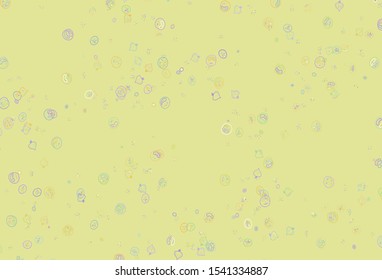 Light Multicolor vector texture with delicious snacks. Abstract background with colorful Fast Food illustrations. Template for meal cooking in kitchen.