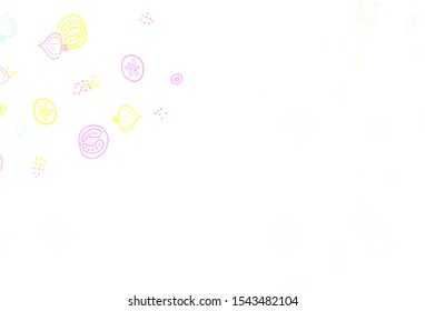 Light Multicolor vector texture with delicious snacks. Colorful decorative design of snacks in doodle style. Template for meal cooking in kitchen.