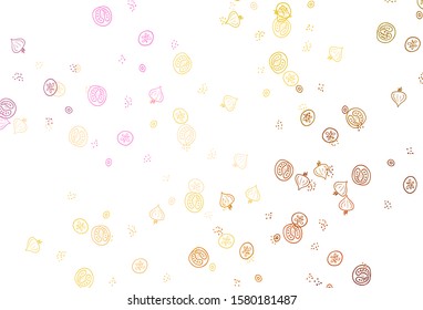 Light Multicolor vector texture with delicious snacks. Decorative illustration with food on abstract template. Pattern for menu of cafes, bars, restaurants.