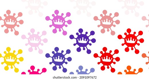 Light multicolor vector texture with disease symbols. Simple design in abstract style with infection forms. Wallpaper for health protection.