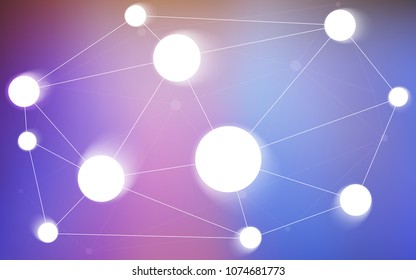 Light Multicolor vector texture with disks, lines. Design with connection of dots and lines on colorful background. New design for ad, poster, banner of your website.