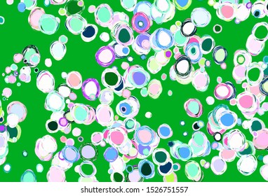 Light Multicolor vector texture with disks. Blurred bubbles on abstract background with colorful gradient. Design for your business advert.