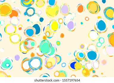 Light Multicolor vector texture with disks. Modern abstract illustration with colorful water drops. Design for poster, banner of websites.
