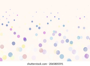 Light Multicolor vector texture with disks. Blurred bubbles on abstract background with colorful gradient. Pattern for futuristic ad, booklets.