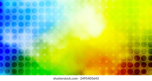 Light Multicolor vector texture with disks. Glitter abstract illustration with colorful drops. Pattern for business ads.