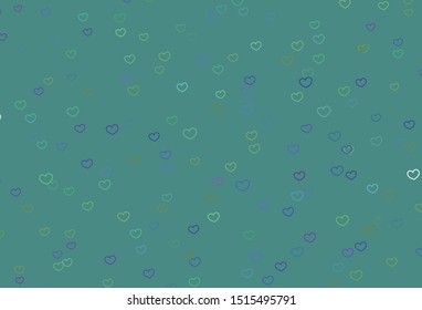 Light Multicolor vector texture with lovely hearts. Glitter abstract illustration with colorful hearts in romantic style. Design for ad, poster, banner of Valentine Day.