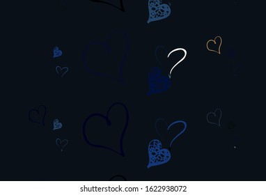 Light Multicolor vector texture with lovely hearts. Beautiful celebration style hearts on abstract illustration. Pattern for valentine's ad, booklets.
