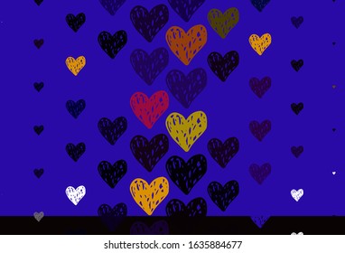 Light Multicolor vector texture with lovely hearts. Illustration with shapes of gradient hearts on blur backdrop. Pattern for carnival, festival romantic leaflets.