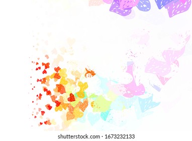 Light Multicolor vector texture with lovely hearts. Shining illustration with hearts on abstract template. Pattern for marriage gifts, congratulations.