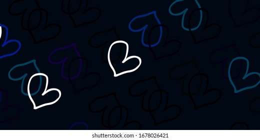 Light Multicolor vector texture with lovely hearts. Decorative shining illustration with hearts on abstract template. Pattern for valentine's ad, booklets.