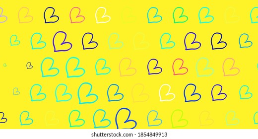 Light Multicolor vector texture with lovely hearts. Colorful feminism symbols with a gradient in modern style. Best design to show the power of women.