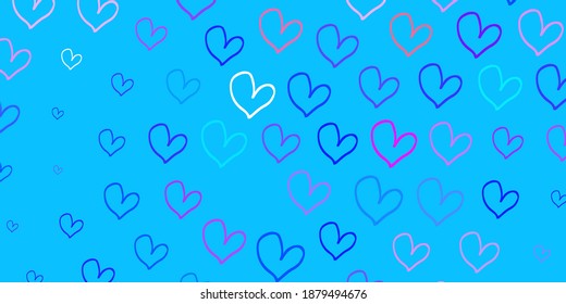 Light Multicolor vector texture with lovely hearts. Colorful illustration with gradient feminism shapes. Simple design for your web site.