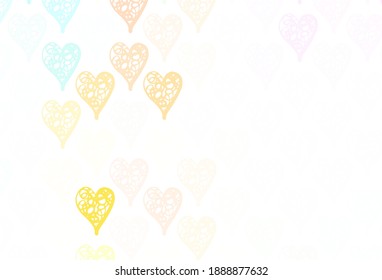 Light Multicolor vector texture with lovely hearts. Decorative design with hearts in simple style . Template for Valentine's greeting postcards.