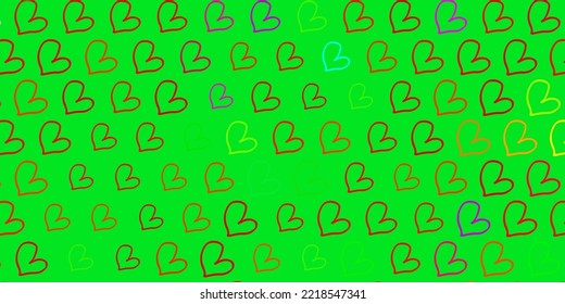 Light Multicolor vector texture with lovely hearts. Colorful feminism symbols with a gradient in modern style. Elegant design for wallpapers.