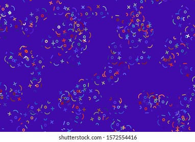 Light Multicolor vector texture with mathematic symbols. Illustration with Numeral symbols on abstract template. Pattern for ad, booklets, leaflets of education.