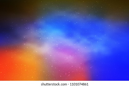 Light Multicolor vector texture with milky way stars. Shining colored illustration with bright astronomical stars. Template for cosmic backgrounds.