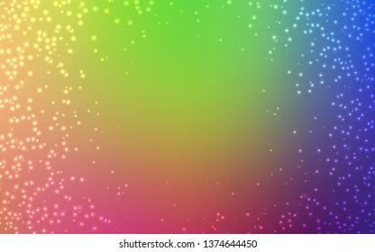 Light Multicolor vector texture with milky way stars. Space stars on blurred abstract background with gradient. Pattern for astrology websites.