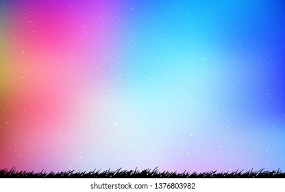 Light Multicolor vector texture with milky way stars. Shining illustration with sky stars on abstract template. Best design for your ad, poster, banner.