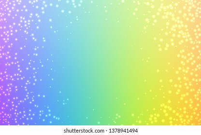 Light Multicolor vector texture with milky way stars. Space stars on blurred abstract background with gradient. Pattern for futuristic ad, booklets.