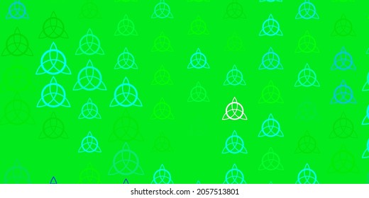 Leichte mehrfarbige Vektorstruktur mit religiösen Symbolen. Illustration mit magischen Zeichen spiritueller Kraft. Hintergrund für esoterische, mystische Designs.
