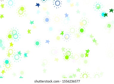 Light Multicolor vector texture with small stars, suns. Shining illustration with stars, suns on abstract template. Template for cosmic backgrounds.