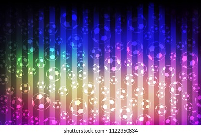 Light Multicolor vector texture with soccer balls. Glitteral colorful illustration with abstract soccer balls. Pattern for ads of football championship 2018.