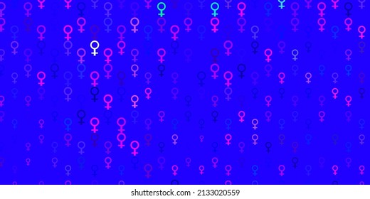 Light Multicolor vector texture with women rights symbols. Abstract illustration with a depiction of women power. Best design to show the power of women.