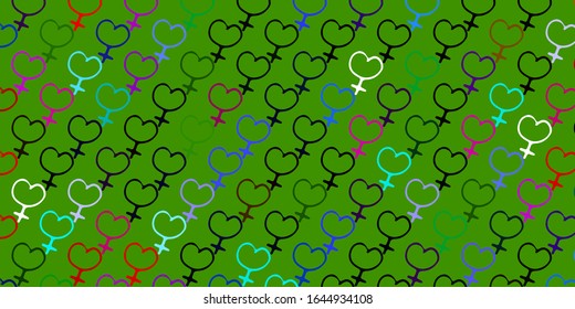 Light Multicolor vector texture with women's rights symbols. Illustration with signs of women's strength and power. Design for International Women’s Day.