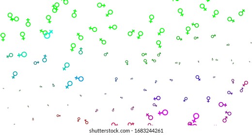 Light Multicolor vector texture with women's rights symbols. Abstract illustration with a depiction of women's power. Design for International Women’s Day.