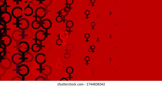 Light Multicolor vector texture with women's rights symbols. Colorful feminism symbols with a gradient in modern style. Design for International Women’s Day.