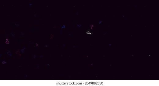 Light Multicolor vector texture with women's rights symbols. Illustration with signs of women's strength and power. Design for International Women’s Day.