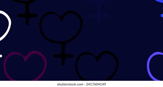 Light Multicolor vector texture with women's rights symbols. Colorful illustration with gradient feminism shapes. Elegant design for wallpapers.
