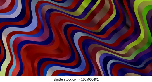 Light Multicolor vector texture with wry lines. Gradient illustration in simple style with bows. Pattern for websites, landing pages.
