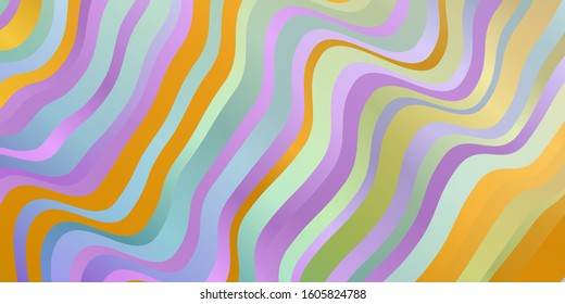 Light Multicolor vector texture with wry lines. Illustration in halftone style with gradient curves. Pattern for websites, landing pages.
