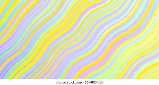 Light Multicolor vector texture with wry lines. Gradient illustration in simple style with bows. Pattern for ads, commercials.