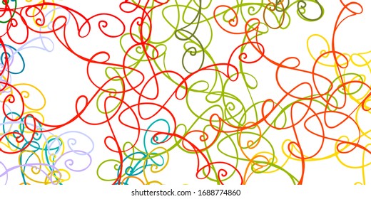 Light Multicolor vector texture with wry lines. Abstract illustration with bandy gradient lines. Template for cellphones.